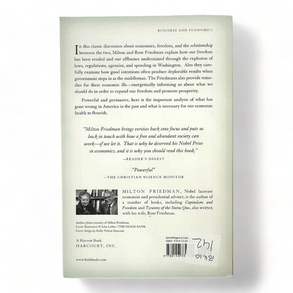 Free to Choose: A Personal Statement Milton Friedman Rose Paperback 1990 New - Picture 4 of 4